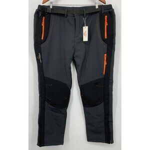 Summitskin Mens Black Gray Ski Pants Size 42 X 32 Black Gray Lined Snowboard New